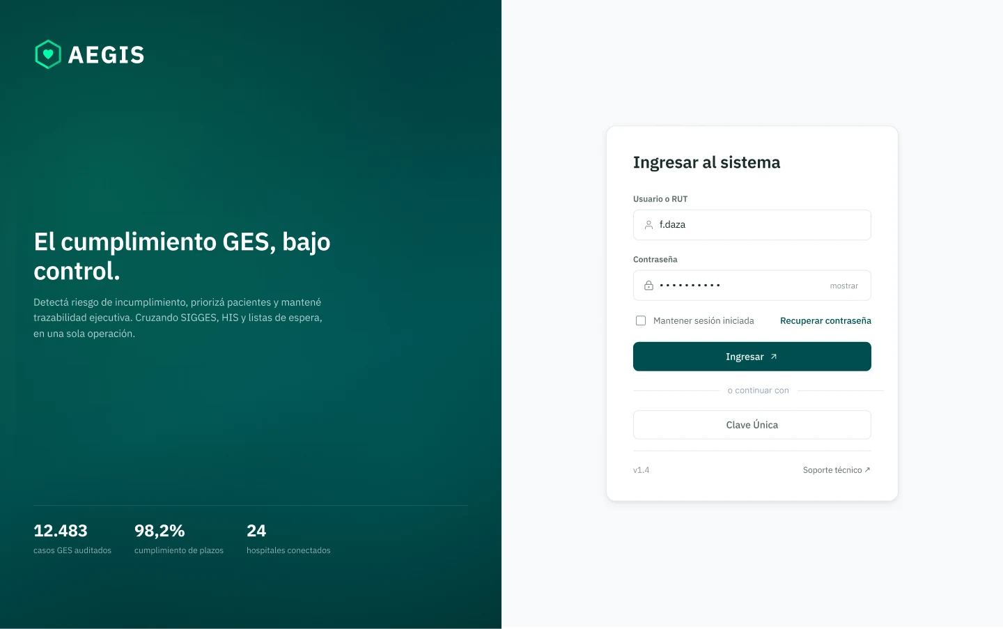 Imagen principal del proyecto Aegis — Sistema de cumplimiento GES